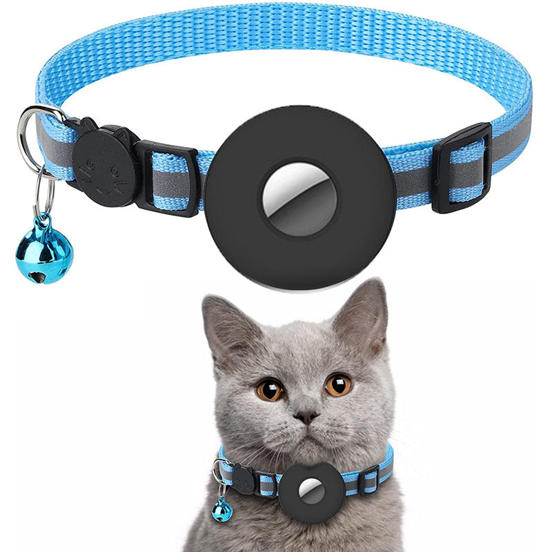 Reflective Pet Collar with Bell & AirTag Holder