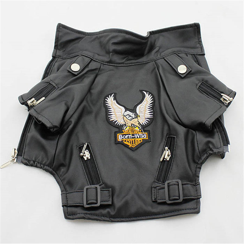 Eagle Patch Faux-Leather Dog Jacket