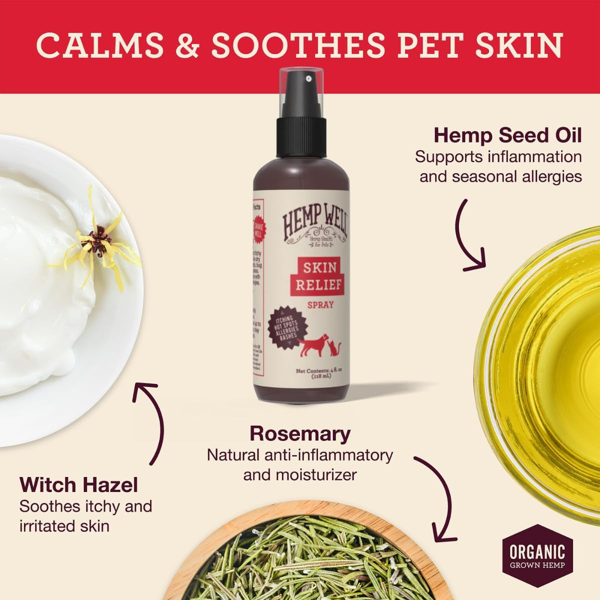 Hemp Skin Care Spray for Dogs & Cats