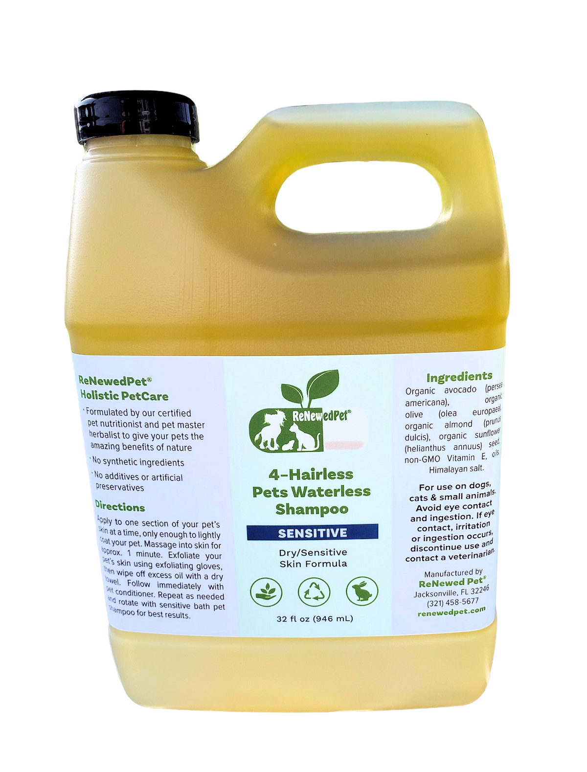 ReNewedPet 4-Hairless Pets Sensitive Waterless Shampoo