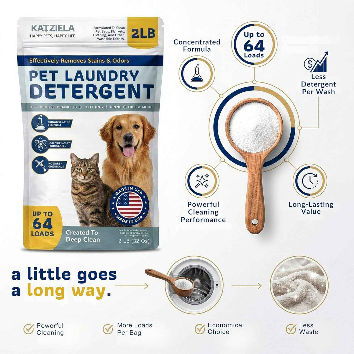 Katziela Enzyme Pet Laundry Detergent Powder