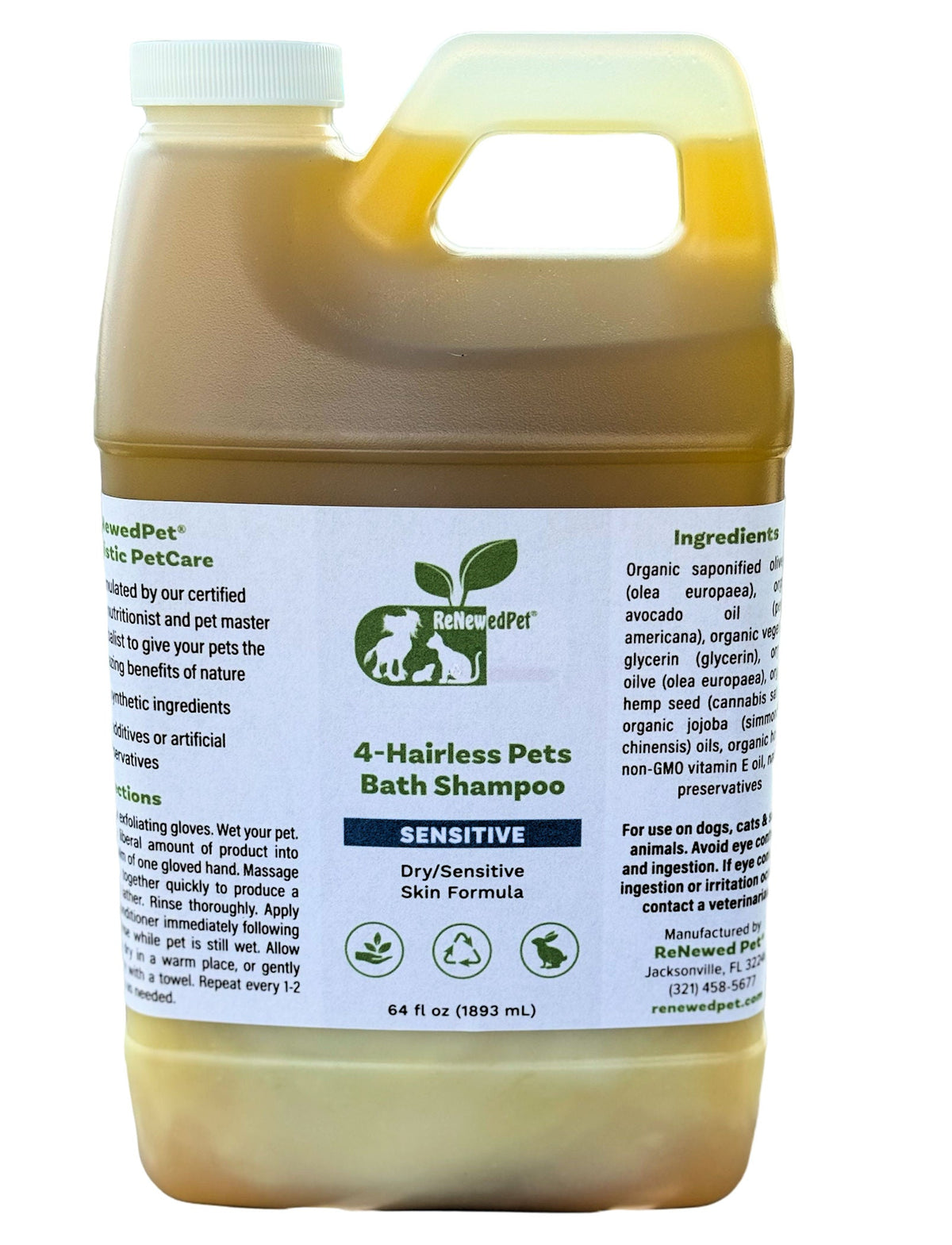 ReNewedPet 4-Hairless Pets Sensitive Bath Shampoo