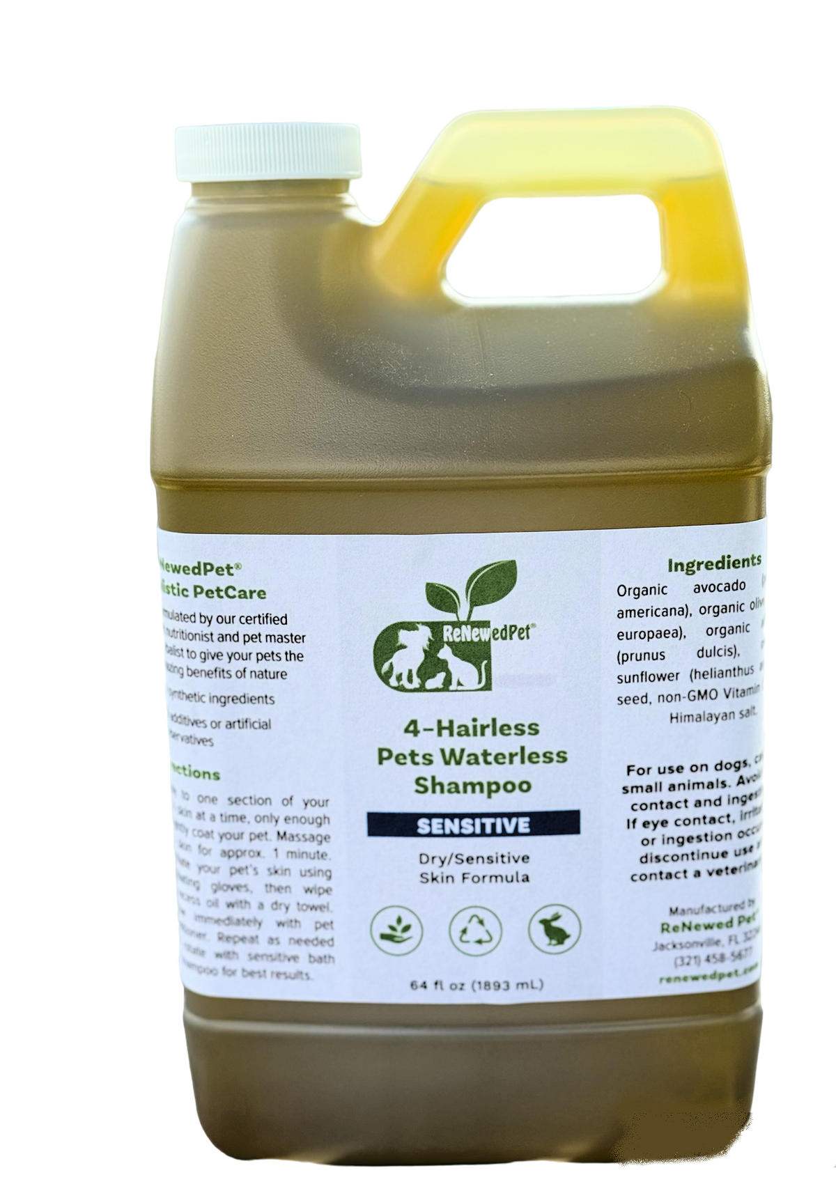 ReNewedPet 4-Hairless Pets Sensitive Waterless Shampoo