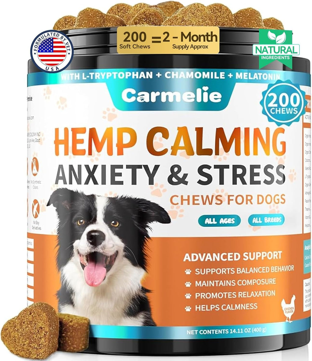 Hemp Calming Soft Chews for Dogs – 200 Count