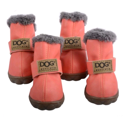 Fleece-Lined Dog Snow Boots – Set of 4