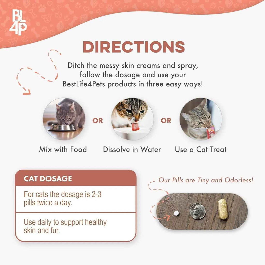 Cat Skin & Coat Support Supplement Tablets