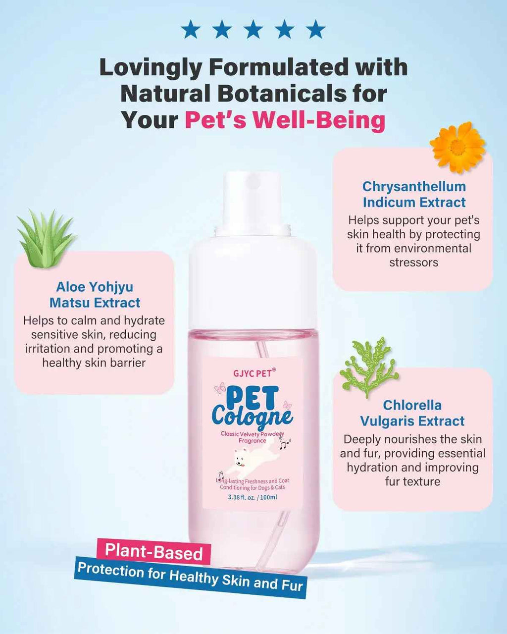 Dog & Cat Cologne Spray – Powder Scent, 3.38 fl oz