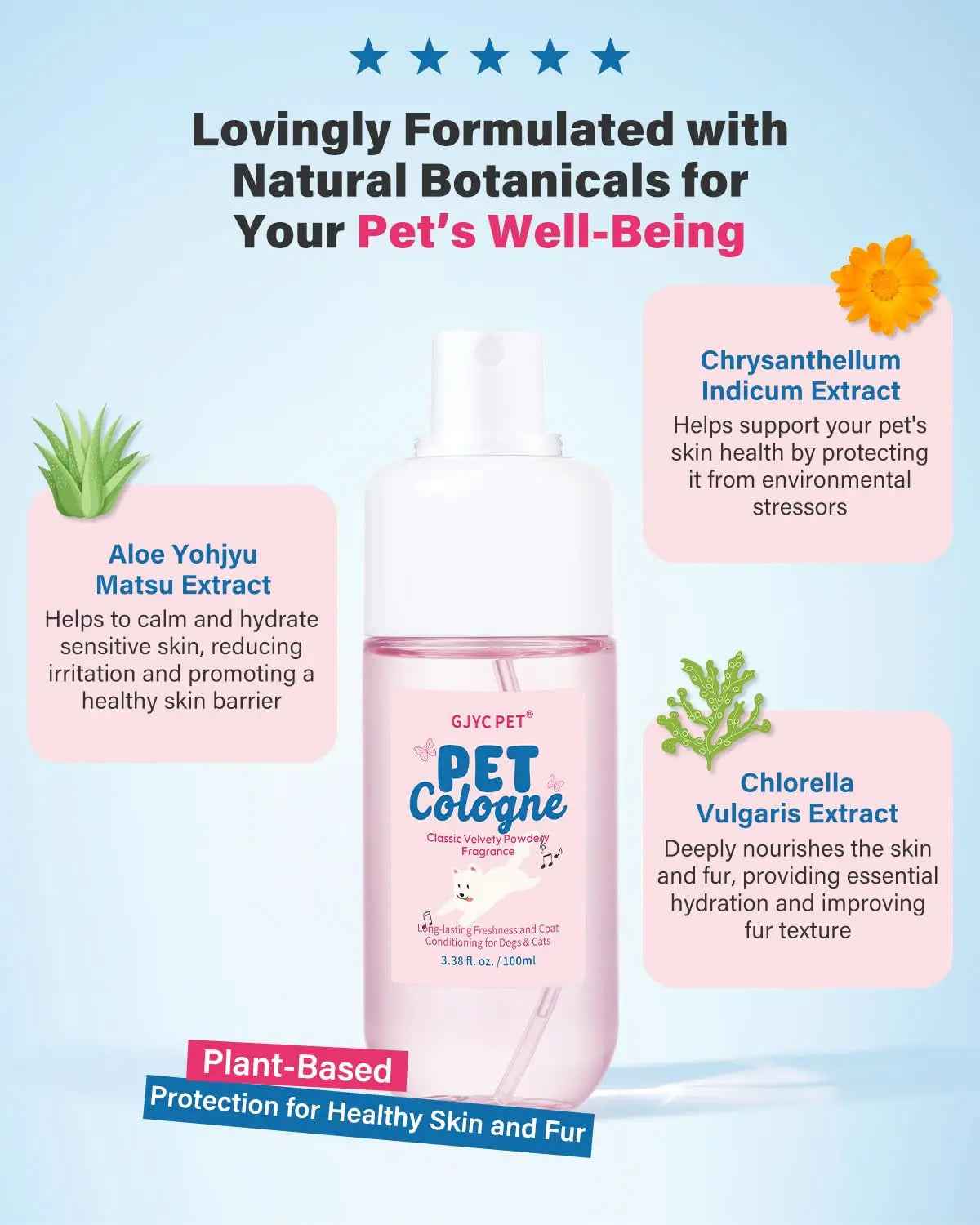 Dog & Cat Cologne Spray – Powder Scent, 3.38 fl oz