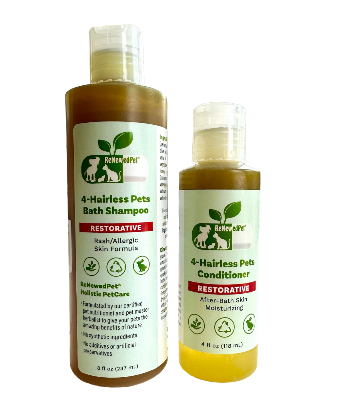 ReNewedPet Hairless Pet Restorative Shampoo & Conditioner Set