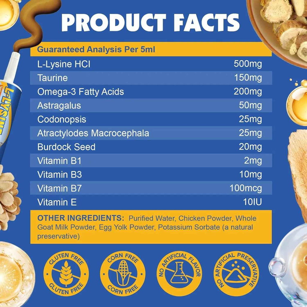 L-Lysine Supplement Paste for Cats – 60 ml