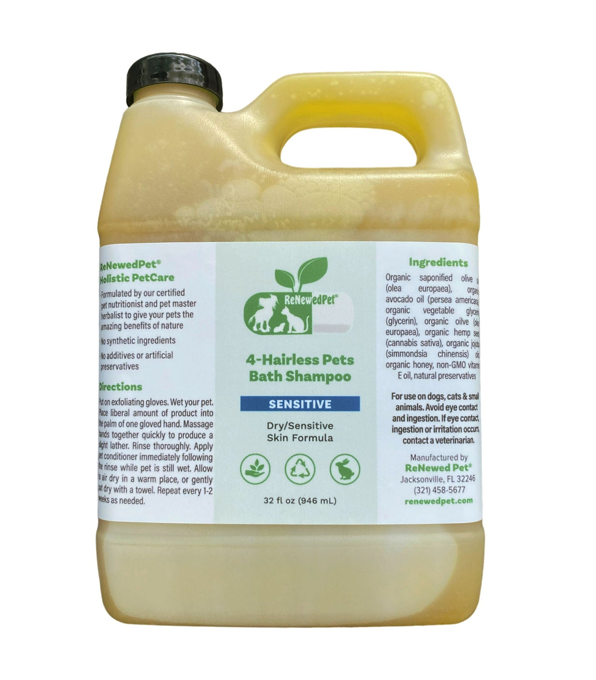 ReNewedPet 4-Hairless Pets Sensitive Bath Shampoo