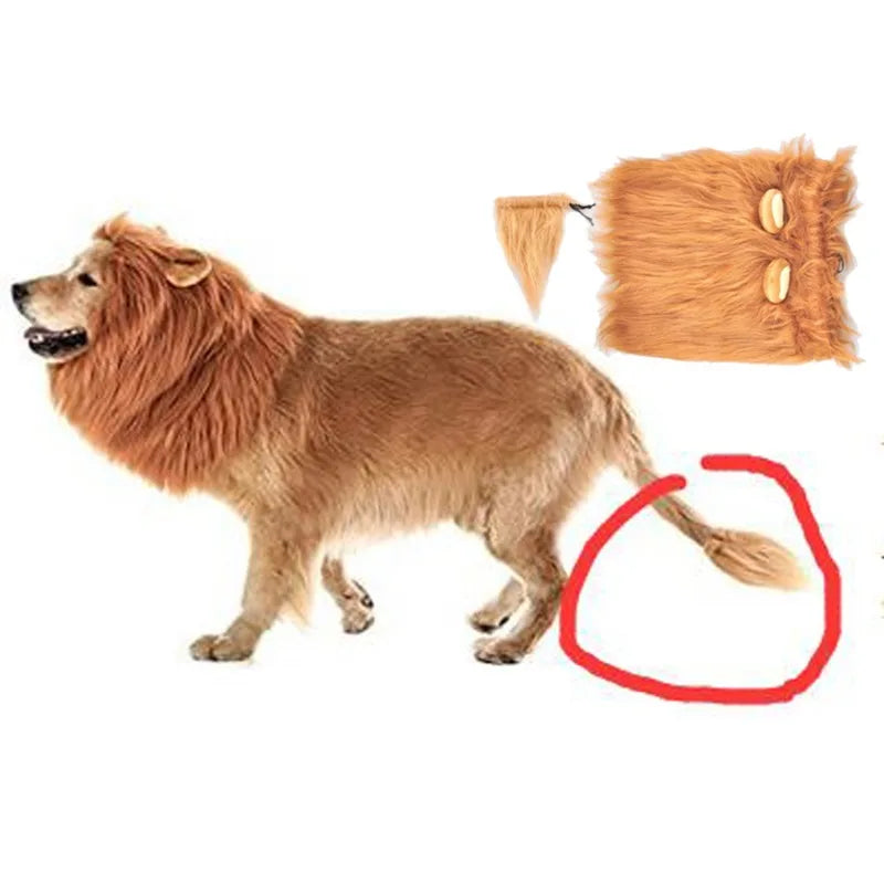 Pet Lion Mane Wig Hat with Ears Funny Dog Cat Cosplay Costume for Halloween 2026