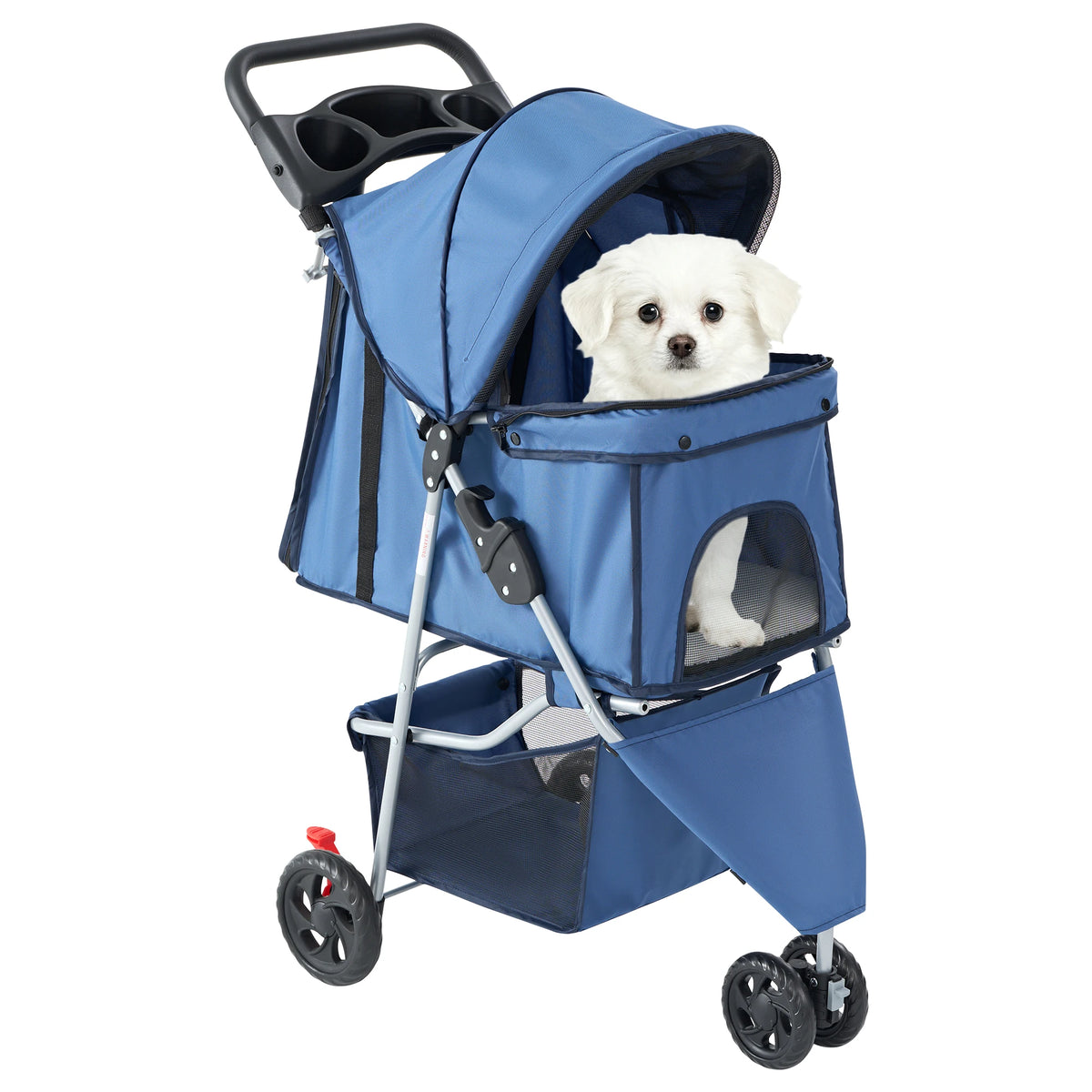 Foldable 3-Wheel Pet Stroller for Dogs & Cats