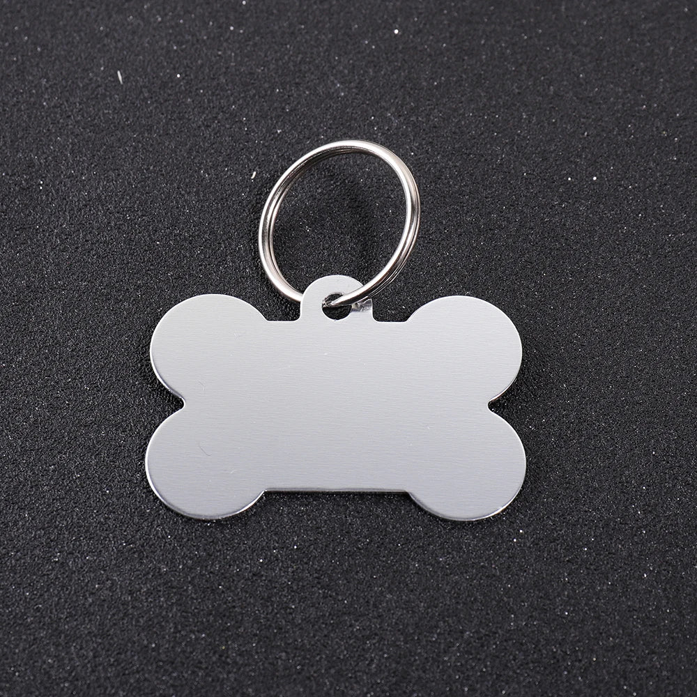 Custom Name Dog Tag Bone Shaped Personalized Name Pets ID Tag Laser Engraving Number Anti-lost Pendant Customized Text Dog Tags