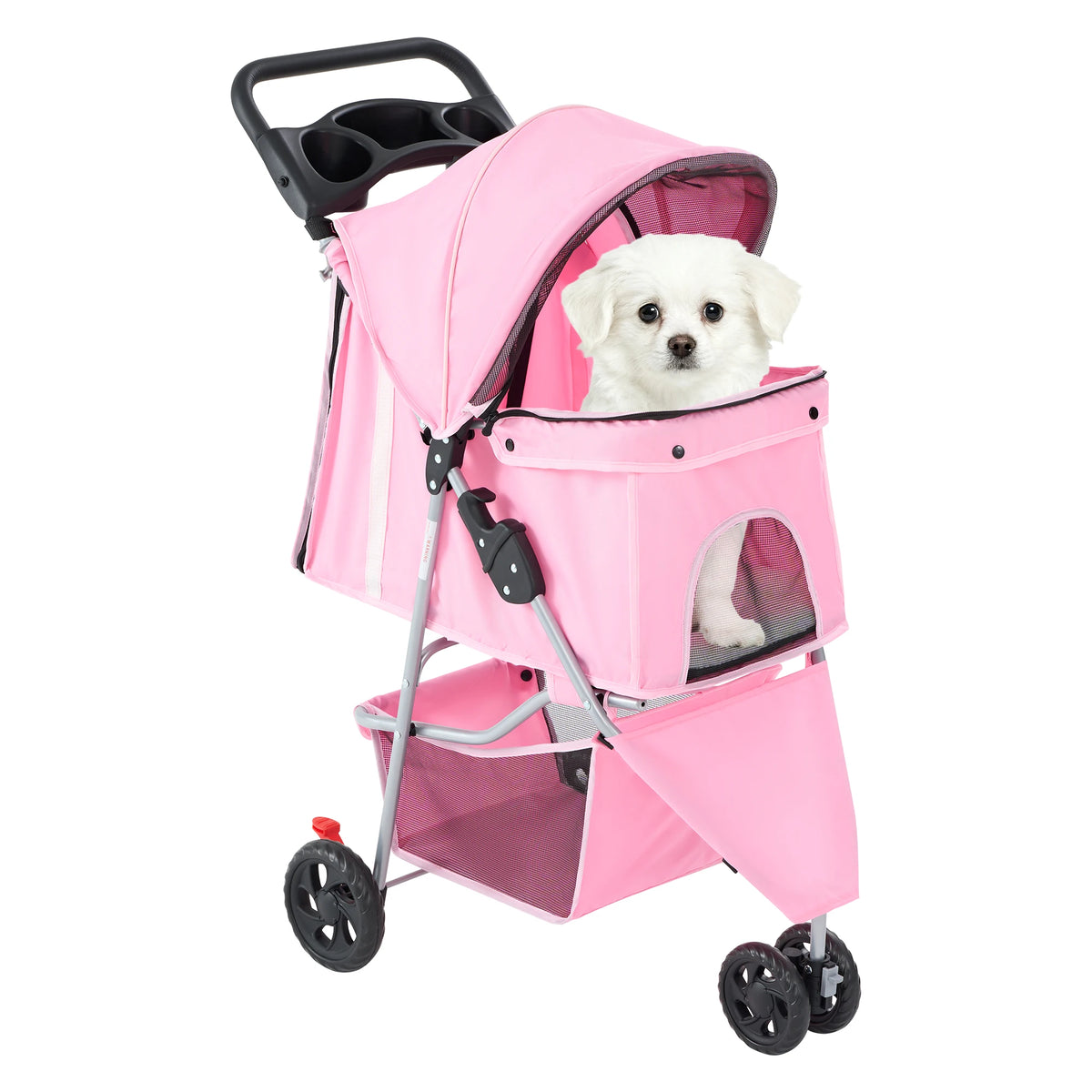 Foldable 3-Wheel Pet Stroller for Dogs & Cats