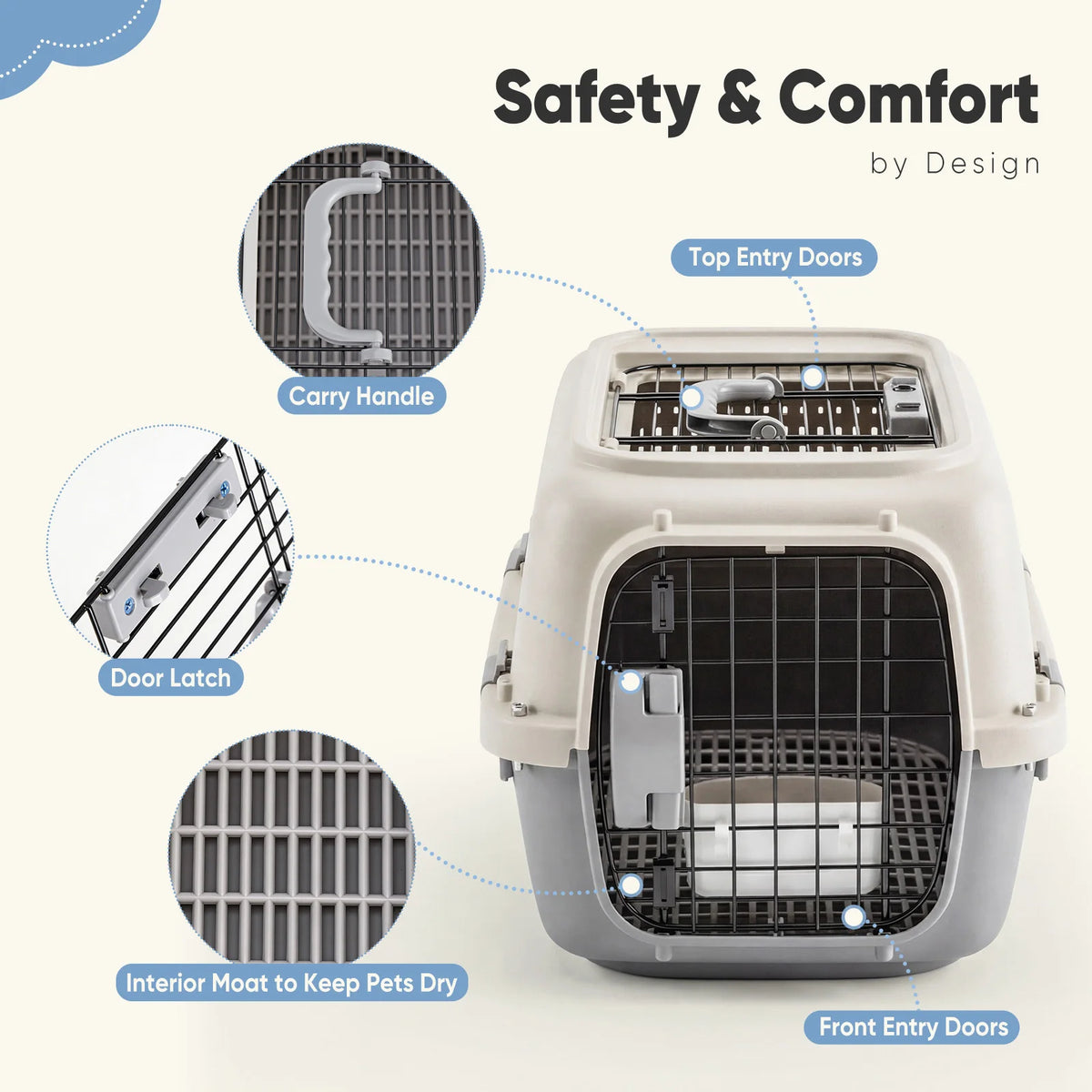 Hard-Sided Pet Carrier with Top & Front Entry