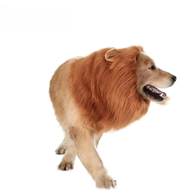 Pet Lion Mane Wig Hat with Ears Funny Dog Cat Cosplay Costume for Halloween 2026