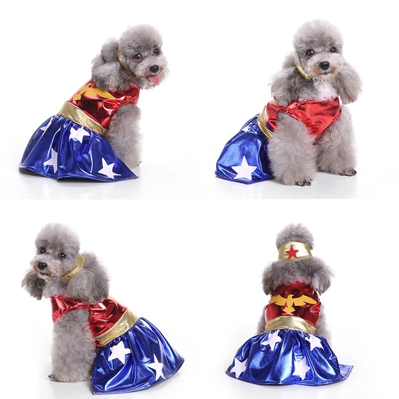Pet Dog Dress Halloween Super Claw Skirt Cat Princess Dress Up Outfit Chihuahua Yorkie Party Funny Cosplay Clothes Pet Costume