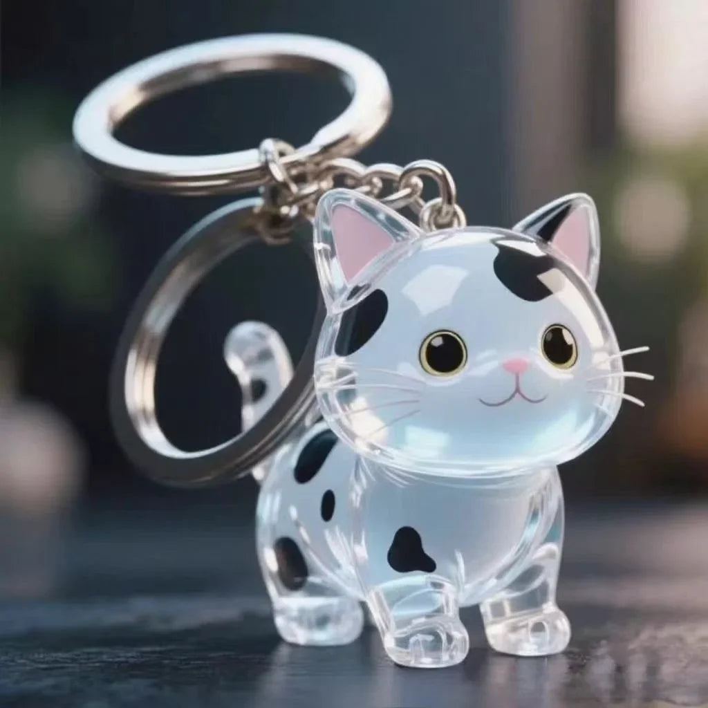 Cute Cat Dog Pet Hair Storage Box Keychain Bag Hanging Decoration Cat Hair Transparent Creative Souvenir,Pet Memorial Ideal Gift