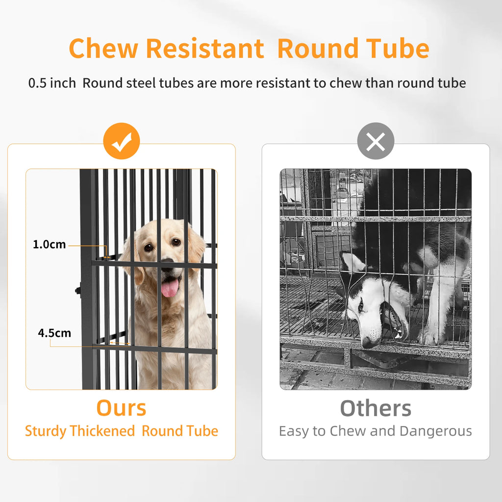 Furniture-Style Dog Crate with 3 Doors & Removable Tray