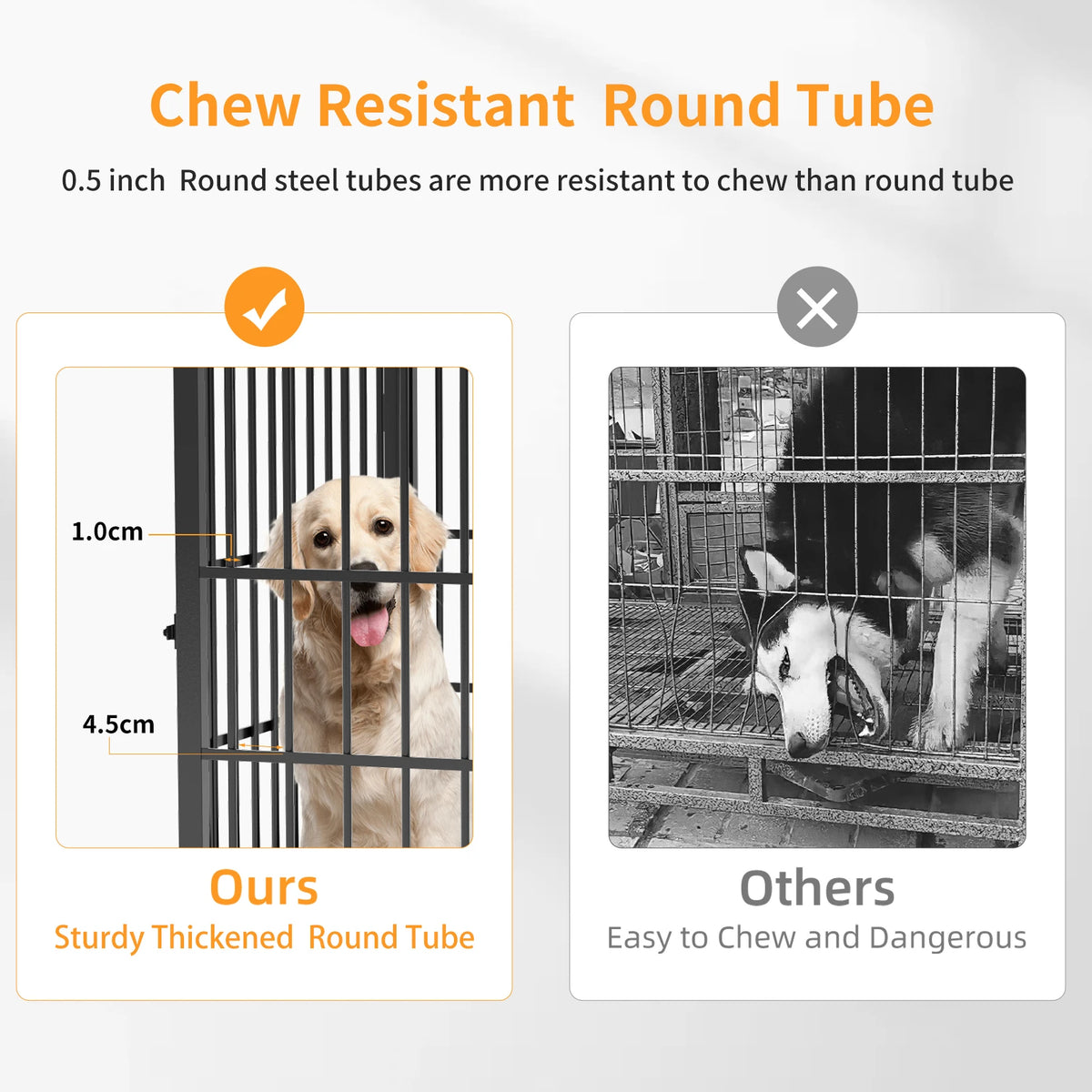 Furniture-Style Dog Crate with 3 Doors & Removable Tray