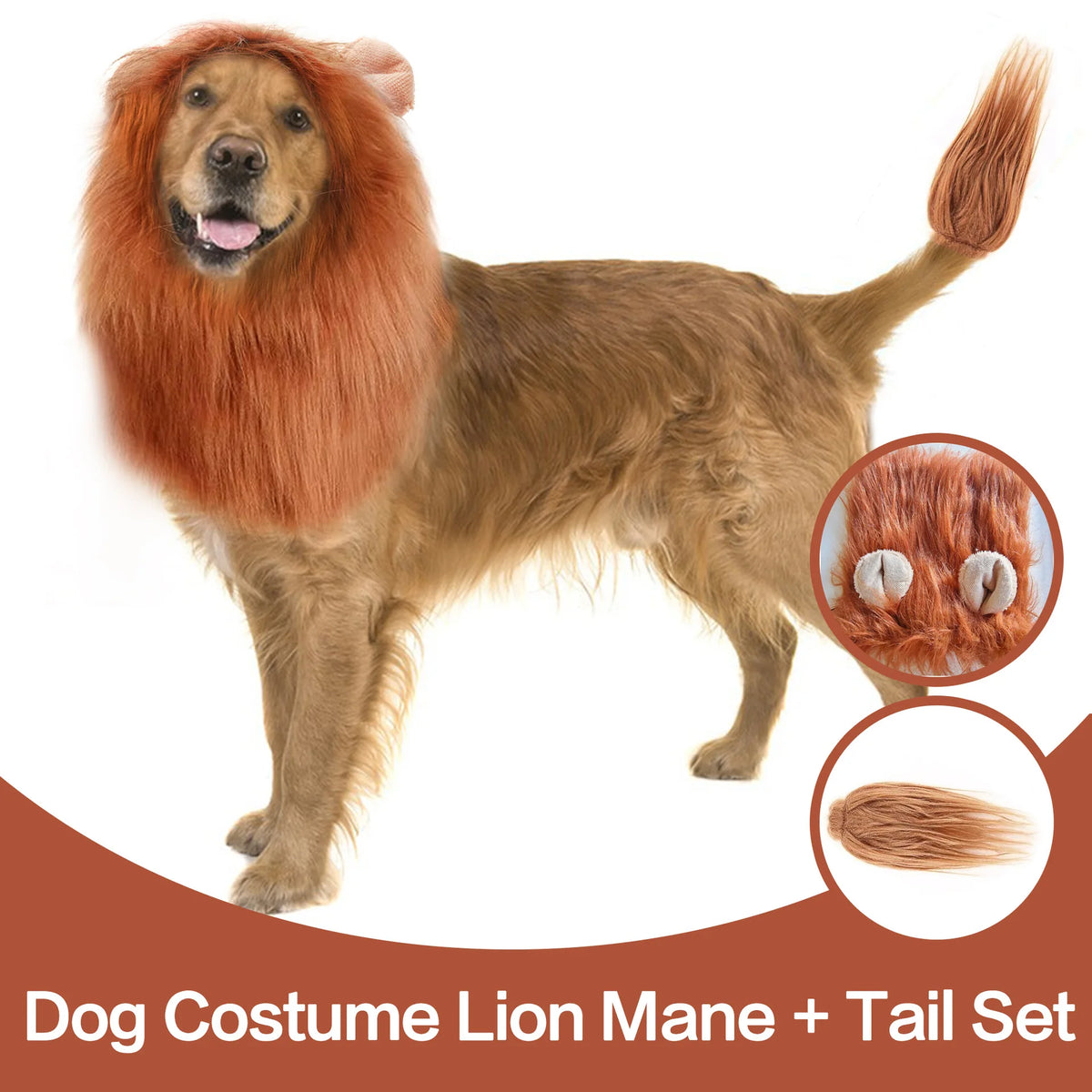 Lion Mane Wig with Ears for Dogs & Cats