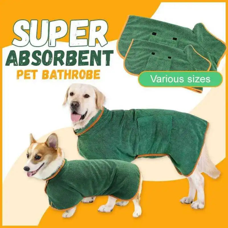 Pet Bathrobe, Highly Absorbent Dog Drying Clothes, Quick-Drying Adjustable Towel Fabric, Small, Medium, Large Size Pet Dog and Cat Bathrobe