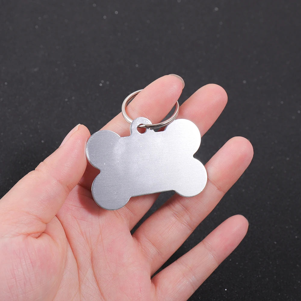 Custom Name Dog Tag Bone Shaped Personalized Name Pets ID Tag Laser Engraving Number Anti-lost Pendant Customized Text Dog Tags