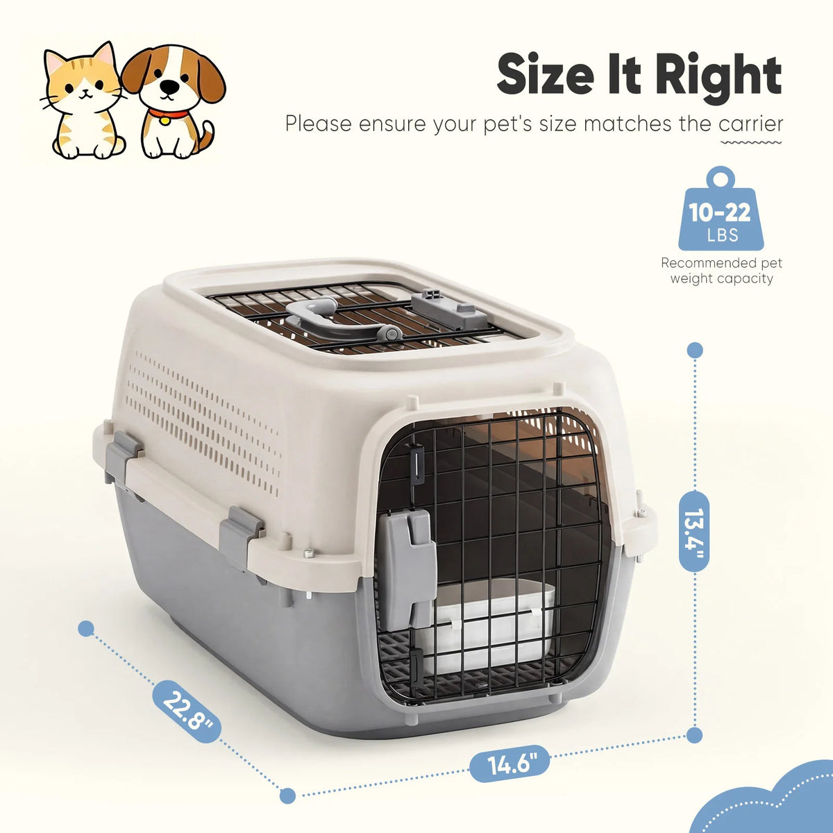 Hard-Sided Pet Carrier with Top & Front Entry