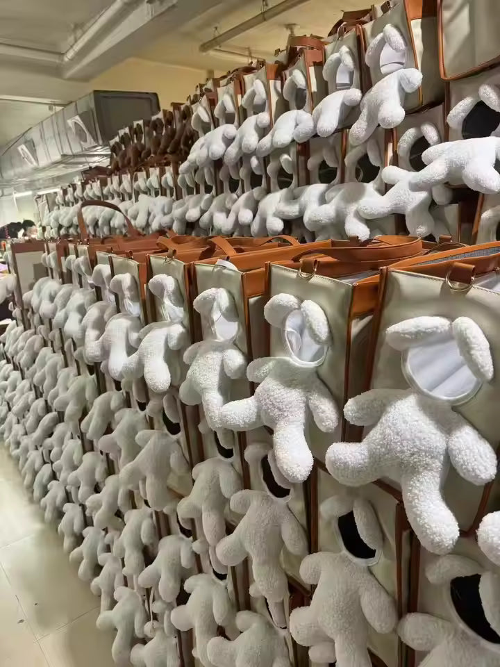 Teddy Bear Pet Carrier Bag - Head-Out Design