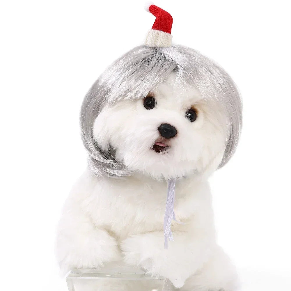 Pet Wig Dog Wig Pet Supplies Halloween Pet Accessories Curly Hair Straight Hair Cat Wig It Can Be DIY Trimmed