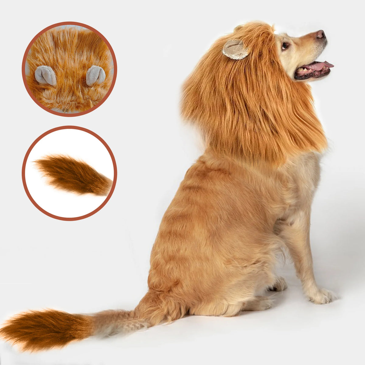 Lion Mane Wig with Ears for Dogs & Cats
