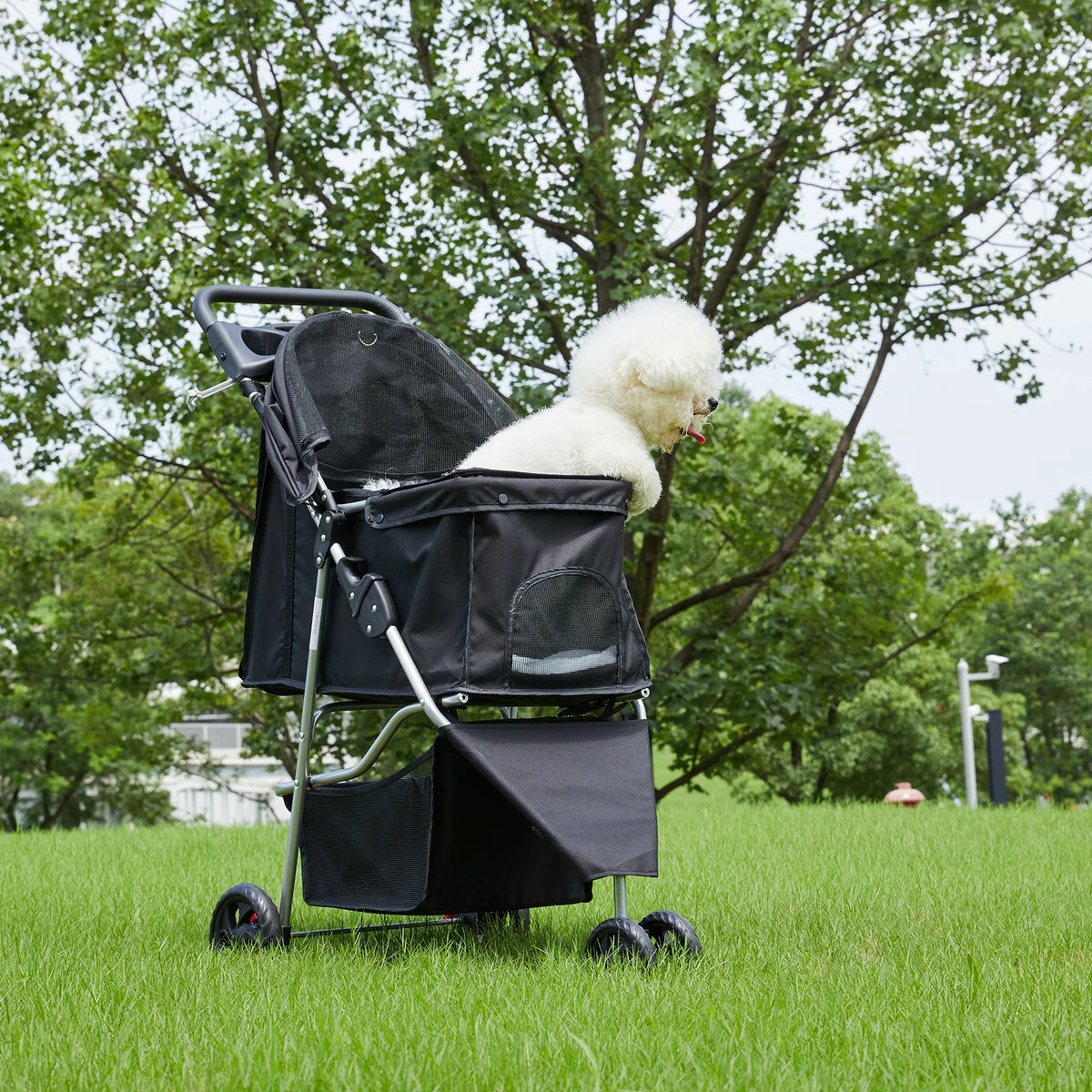 Foldable 3-Wheel Pet Stroller for Dogs & Cats