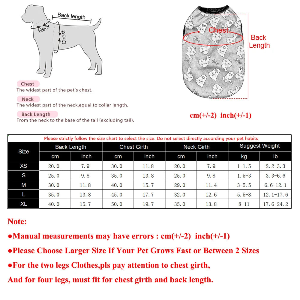 Halloween Pet Vest for Small Medium Dogs Cats Autumn Winter Costume Pumpkin Print Cosplay Outfit Chihuahua Pug French Bulldog