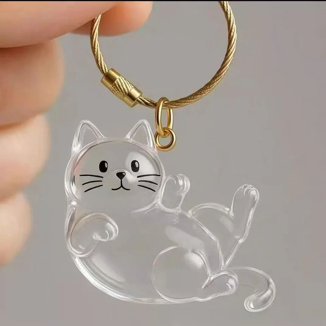 Cute Cat Dog Pet Hair Storage Box Keychain Bag Hanging Decoration Cat Hair Transparent Creative Souvenir,Pet Memorial Ideal Gift