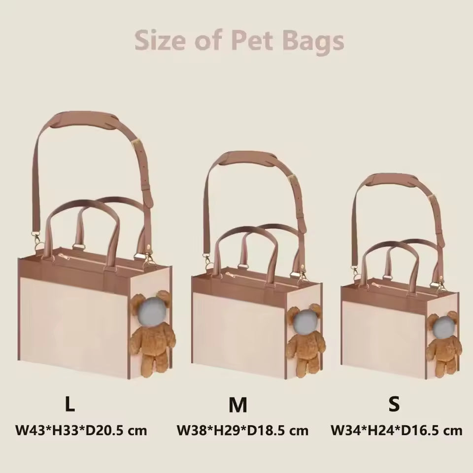 Teddy Bear Pet Carrier Bag - Head-Out Design