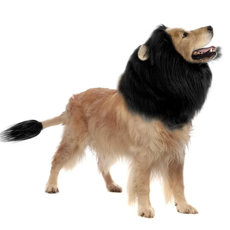 Pet Lion Mane Wig Hat with Ears Funny Dog Cat Cosplay Costume for Halloween 2026