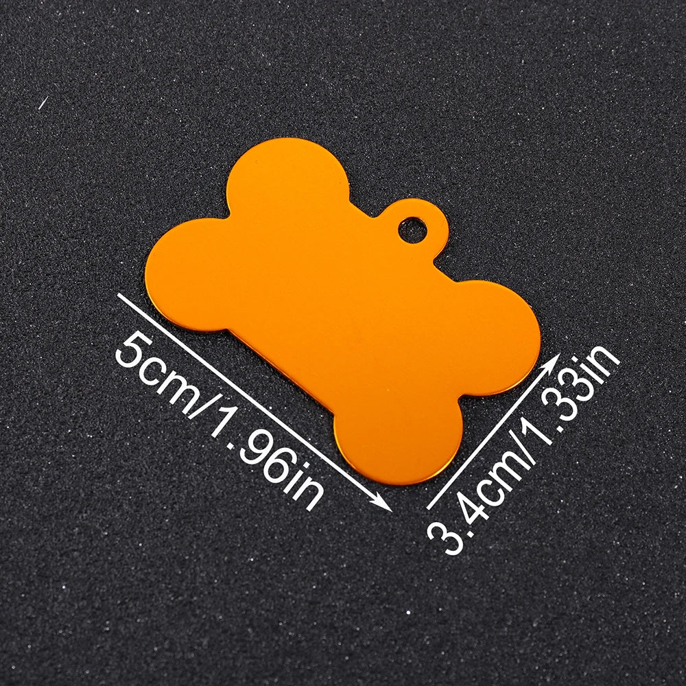 Custom Name Dog Tag Bone Shaped Personalized Name Pets ID Tag Laser Engraving Number Anti-lost Pendant Customized Text Dog Tags