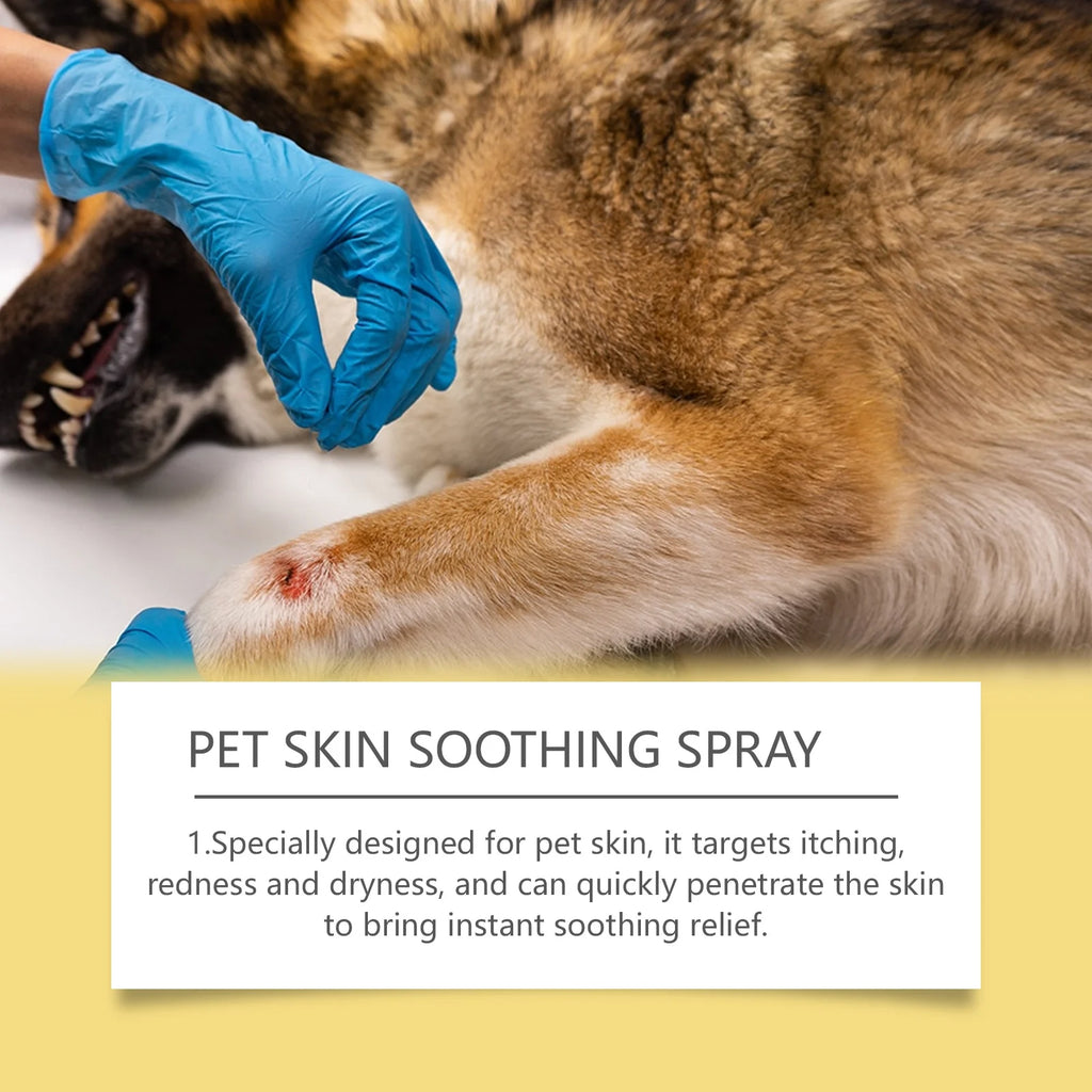 Pet Skin Care Spray Relieve Discomfort for Dogs Cat Flea Lice Control Alleviate Skin Scratching Licking Portable Pet Wound Spray