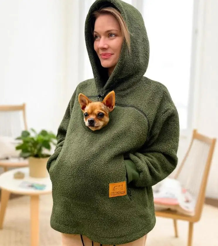 Personalized Dog Hoodie Carrier with Pocket ,Soft Pet Sweatshirt Dog Lovers, Perfect Dog Mom Gift