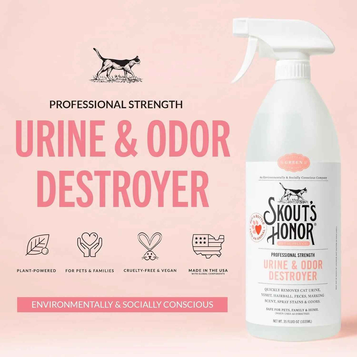 Skout's Honor Cat Urine & Odor Destroyer – 35 oz