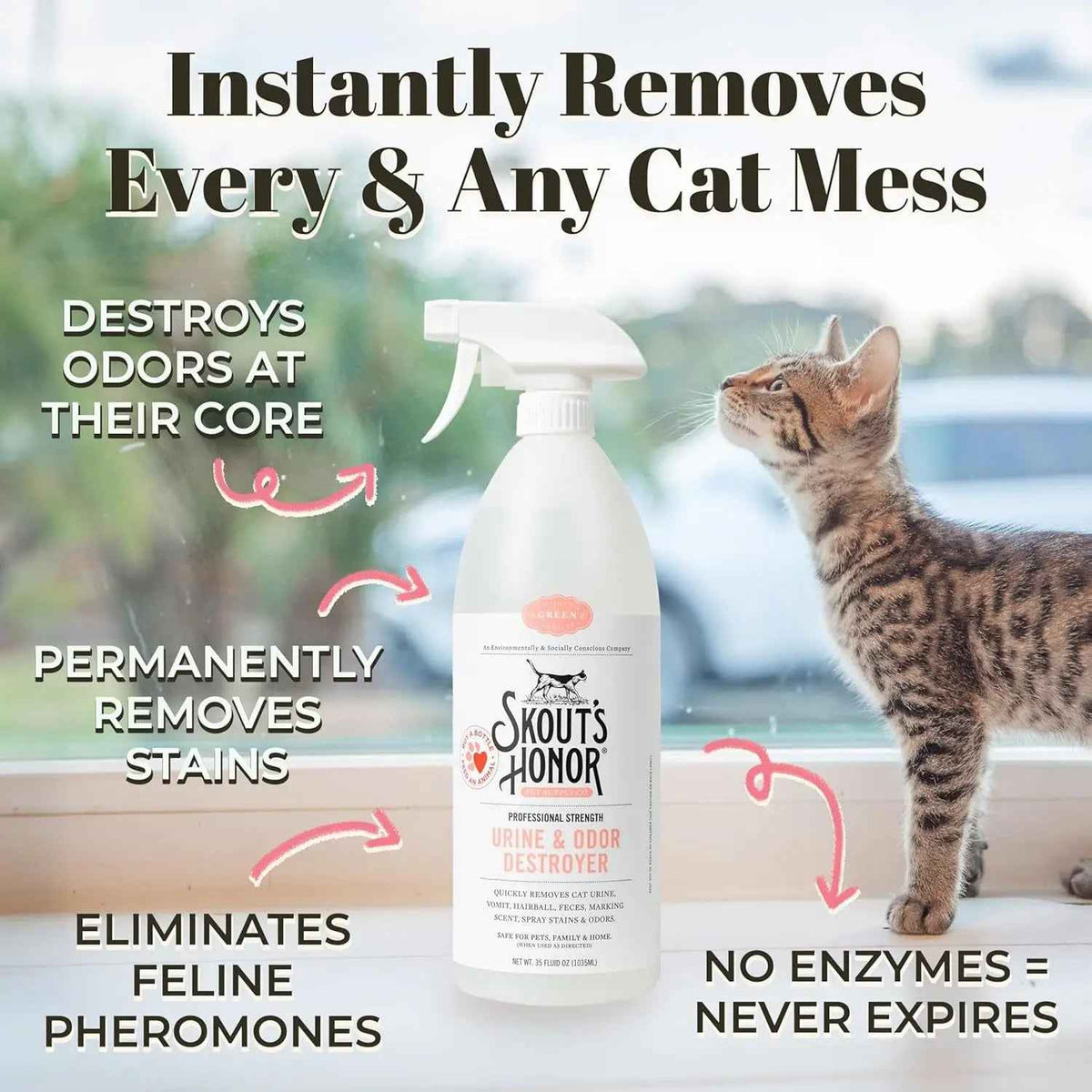 Skout's Honor Cat Urine & Odor Destroyer – 35 oz