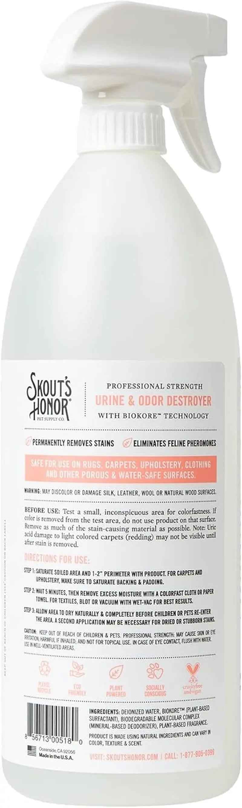 Skout's Honor Cat Urine & Odor Destroyer – 35 oz