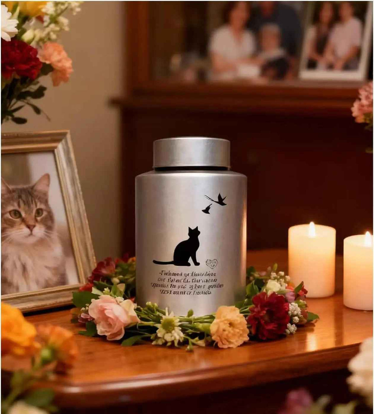 Stainless Steel Pet Memorial Urn with Screw-Top Lid