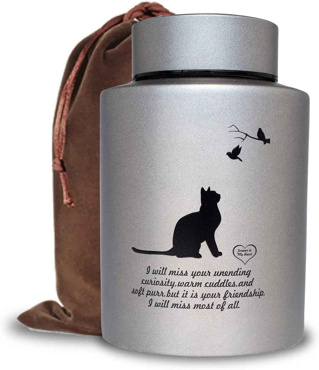 Stainless Steel Pet Memorial Urn with Screw-Top Lid