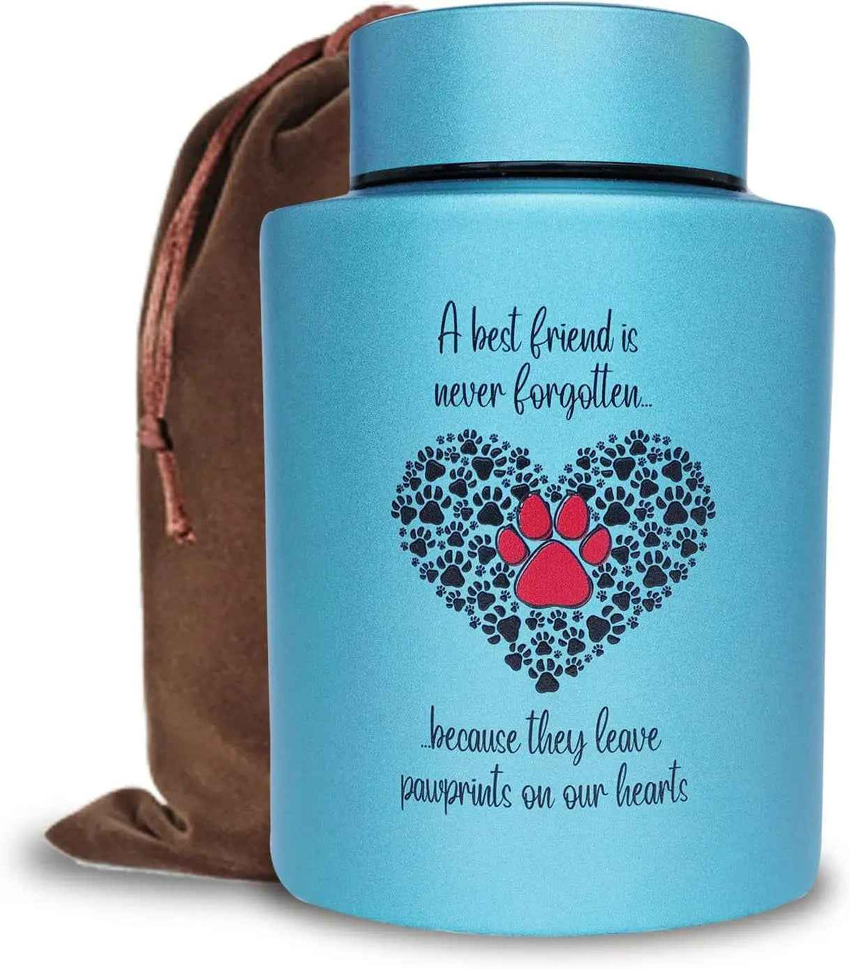 Stainless Steel Pet Memorial Urn with Screw-Top Lid