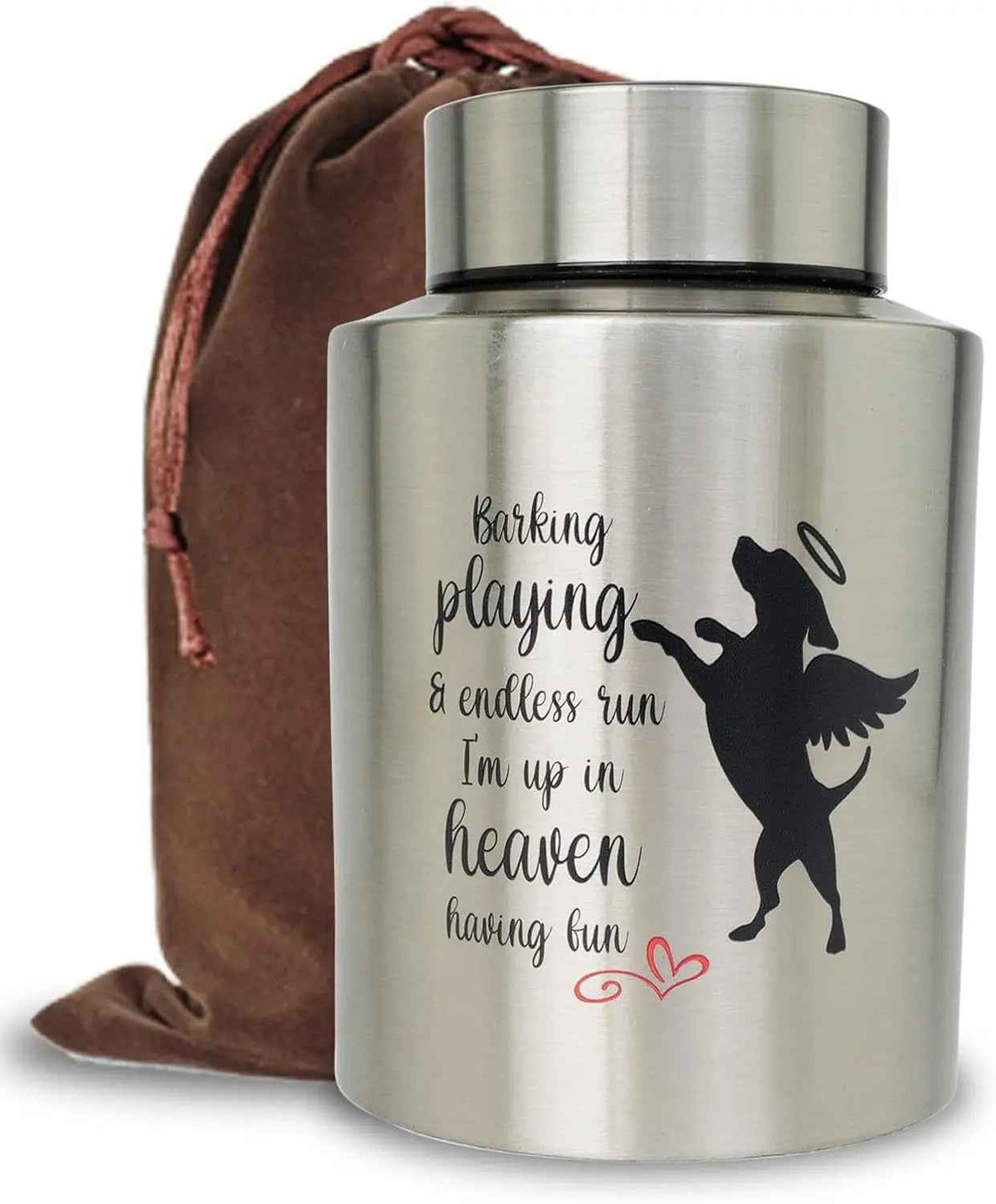 Stainless Steel Pet Memorial Urn with Screw-Top Lid