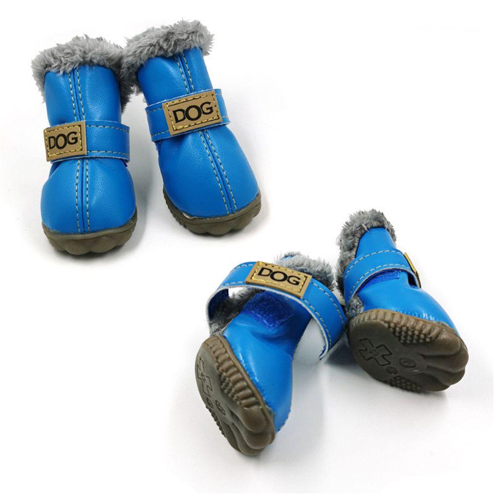 Fleece-Lined Dog Snow Boots – Set of 4