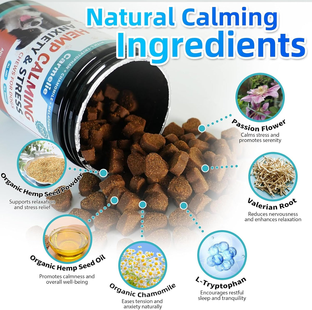 Hemp Calming Soft Chews for Dogs – 200 Count