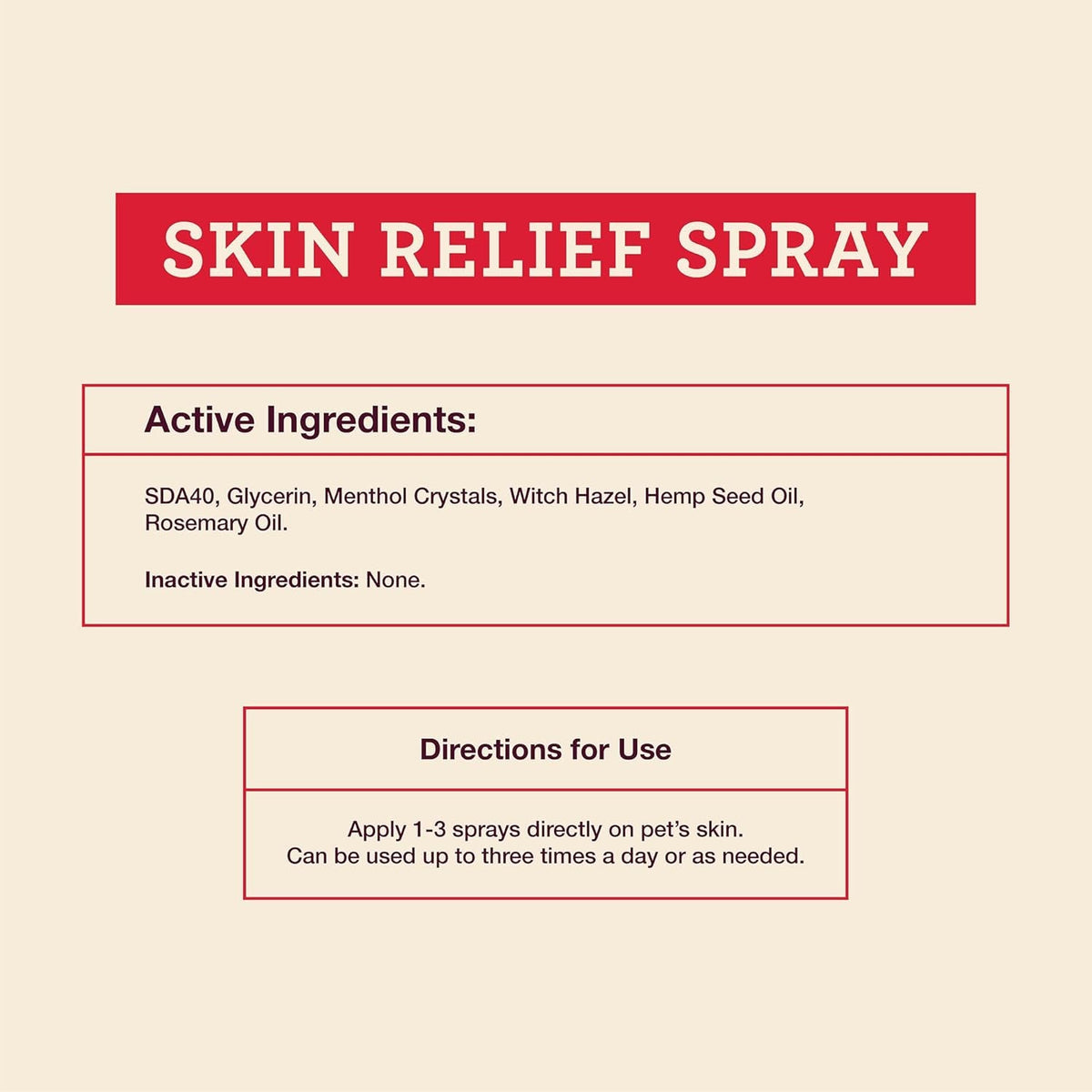 Hemp Skin Care Spray for Dogs & Cats